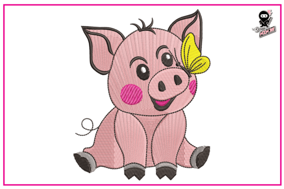 Baby Pig with Butterfly