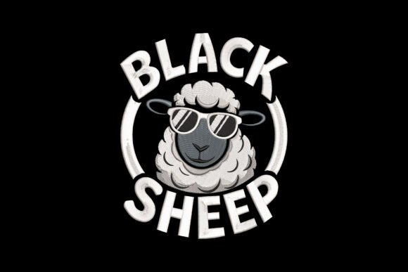 Black Sheep Embroidery Design