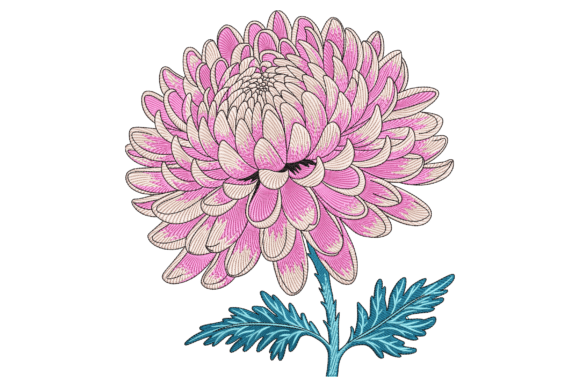 Chrysanthemum Blossom: A Thoughtful Embroidery Design for Meaningful Gifts