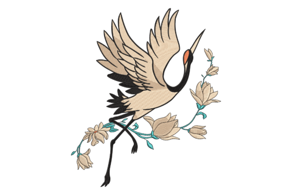 Elegant Crane: A Thoughtful Embroidery Design for Meaningful Gifts