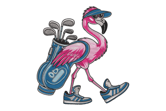 Flamingo Golfer: A Playful Holiday Embroidery Pick