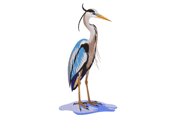 Great Blue Heron Embroidery Design