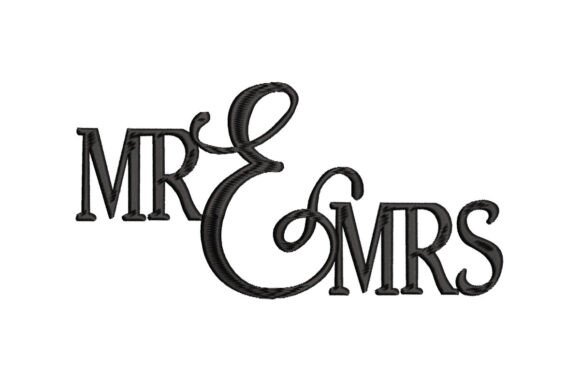 Mr. Mrs. Couple Embroidery Design