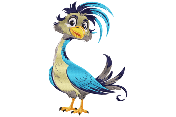 Playful Cartoon Bird: A Gift-Ready Embroidery Design