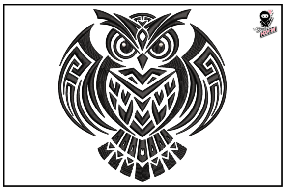 Tribal Owl: A Thoughtful Embroidery Design for Meaningful Gifts